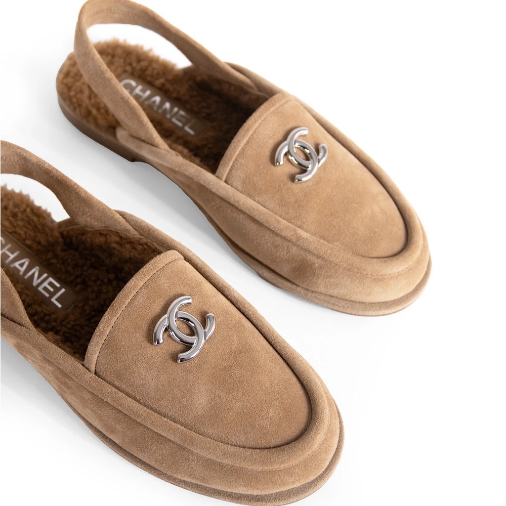 LAST DAY Chanel Shearling Slingback Loafers | Size 38 - Picture 4 of 13